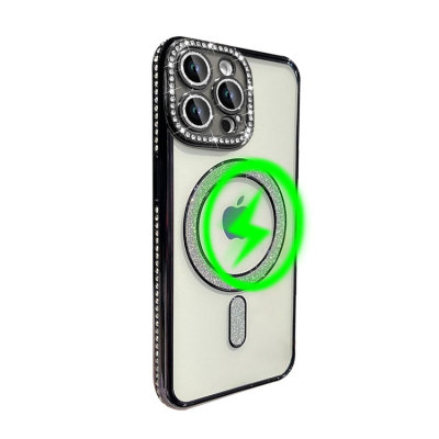 Samsung Galaxy A20 Case - Heavy Duty Glitter Phone Case - Casebus Magnetic Glitter Phone Case, Support Magsafe, Sparkly Diamond Camera Lens Cover, Shockproof - AIKIN