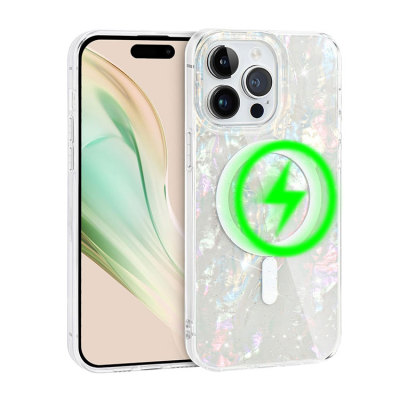 Samsung Galaxy S24 Ultra Case - Heavy Duty Glitter Phone Case - Casebus Glitter Magnetic Phone Case, Support Magsafe, Sparkling Shell Pattern Design, Shockproof Cover - CARITA