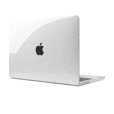 MacBook Air 13 (A1369/A1466) Case - Casebus Clear Glitter Star Case for MacBook, Plastic Sparkly Bling Hard Shell Protective Cover - ESTELLA