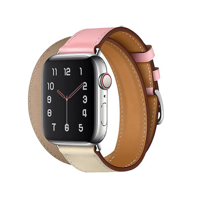 LEATHER BAND for iPhone 14 - Casebus Classic Mixed Color Genuine Leather For Apple Watch, Compatible with iWatch SE Series 8/7/6/5/4/3/2/1/Ultra/Sport Edition Men Women