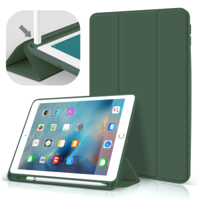 iPad 7 (2019 10.2Inch) Case - Casebus Classic Folio Case for iPad with Pencil Holder, Auto Sleep/Wake Soft Silicone Back Shell Stand Shockproof Case - CLASSIC FOLIO
