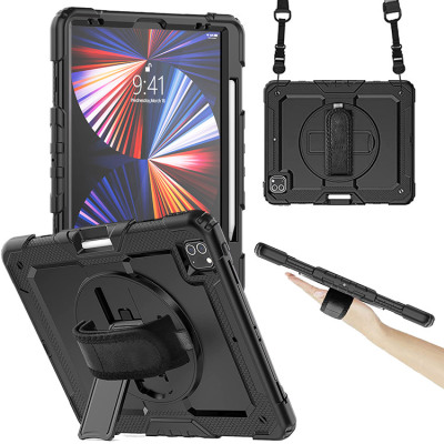 iPad Pro 11 (2021 11Inch) Case - Casebus Full Body Case for iPad, with Detachable Strap & Pencil Holder & built in Screen Protector 360 Rotating Hand Strap Stand Drop Proof Cover - CLASSIC FULL BODY PROTECTION