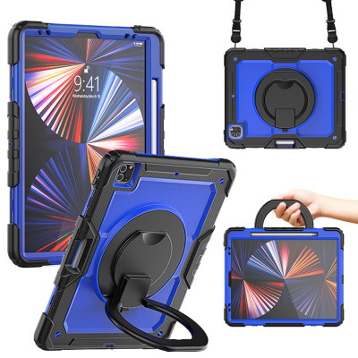 iPad Pro 4 (2020 12.9Inch) Case - Casebus Full Body Case for iPad, with Detachable Strap & Pencil Holder, 360 Rotating Hand Strap Stand Drop Proof Cover - CLASSIC FULL BODY PROTECTION
