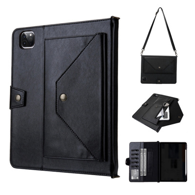 iPad Air 6 (2024 11Inch) Case - Casebus Classic Flip Case for iPad, Leather, with Pencil Holder & Card Slots & Stand & Shoulder Hand Strap, Shockproof Protective Cover - LEATHER CARD HOLDER