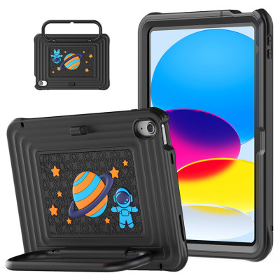 iPad Air 6 (2024 11Inch) Case - Casebus Classic Cute Case for iPad, Designed for Kids, with Detachable Strap & Pencil Holder - CUTE ASTRONAUT CASE