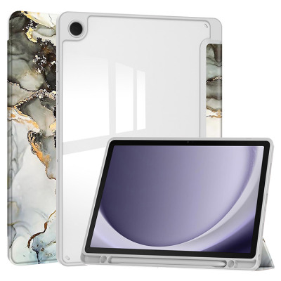 Tab A11 Plus 11" (SM-X230/X235/X236/X238U) Case - Casebus Fashion Marble Case for Galaxy Tab, Leather Flip Cover, Auto Wake/Sleep, with Pencil Holder - FASHION TRI FOLD