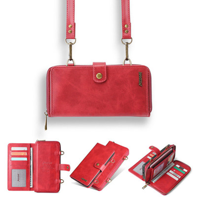 iPhone 8 Plus / 7 Plus Case - Detachable Crossbody Wallet Phone Case - Casebus Classic Crossbody Detachable Magnetic Wallet Phone Case, High Capacity with Strap - MABELLE