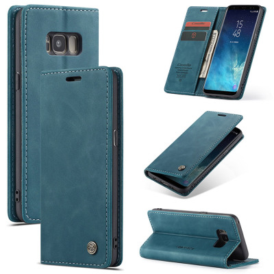 Samsung Galaxy S8 Plus Case - Folio Flip Wallet Phone Case - Casebus Slim Folio Wallet Phone Case, Leather, Credit Card Holder, Kickstand, Magnetic Flip Protective Case - CAELAN