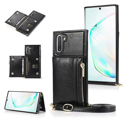 Samsung Galaxy Note10 Case - Crossbody Wallet Phone Case - Casebus Classic Square Crossbody Wallet Phone Case, Credit Card Holder, Money Pocket, Leather Kickstand Strap Shockproof Case - TABIA