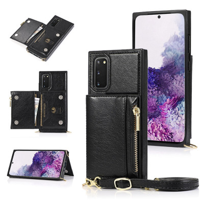 Samsung Galaxy S21 Ultra Case - Crossbody Wallet Phone Case - Casebus Classic Square Crossbody Wallet Phone Case, Credit Card Holder, Money Pocket, Leather Kickstand Strap Shockproof Case - TABIA