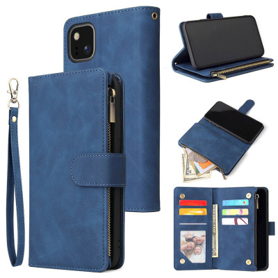 Google Pixel 5 Case - Folio Flip Wallet Phone Case - Casebus Classic Flipper Wallet Phone Case, Premium Retro Leather, Folio Zipper, Magnetic Closure, Stand Holder with Wrist Strap Shockproof Case - FLIPPER