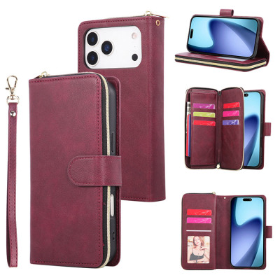 iPhone 16 Pro Case - Folio Flip Wallet Phone Case - Casebus Classic Wallet Phone Case, 9 Card Slots, Premium Leather, Credit Card Holder, Shockproof Case - BENNIE