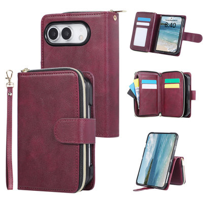 iPhone Duo Case - Folio Flip Wallet Phone Case - Casebus Classic Wallet Phone Case, 9 Card Slots, Premium Leather, Credit Card Holder, Shockproof Case - BENNIE