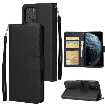 iPhone 13 Case - Folio Flip Wallet Phone Case - Casebus Flip Folio 3 Card Slots Wallet Phone Case, Premium Leather, Credit Card Holder, Magnetic Closure, Wrist Strap, Kickstand Shockproof Case - CASEY
