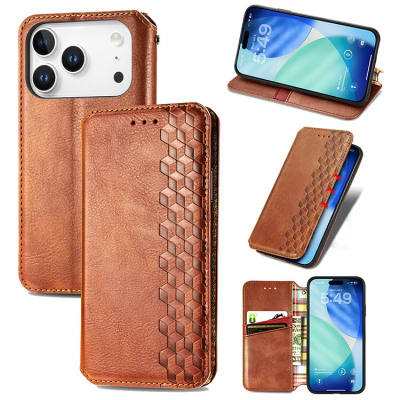 iPhone 17 Case - Folio Flip Wallet Phone Case - Casebus Fashion Folio Wallet Phone Case, Flip Folio, Premium Leather, Credit Card Holder, Magnetic Closure, Kickstand Shockproof Case - DEVYN
