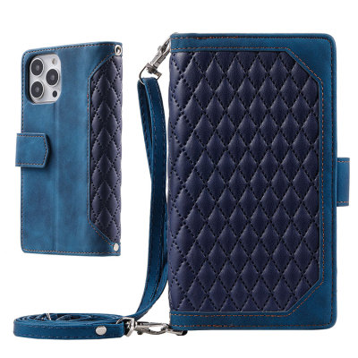 iPhone 14 Pro Max Case - Crossbody Wallet Phone Case - Casebus Crossbody Flip Wallet Phone Case, Leather Magnetic Card Holder Zipper Pocket Lanyard Strap Kickstand Shockproof Cover - WILLER