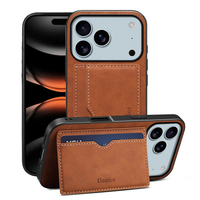 iPhone 17 Pro Max Case - Wallet Phone Case - Casebus Ultra Slim Wallet Phone Case, With Credit Card Slot Leather Kickstand Shockproof Cover - PETEY