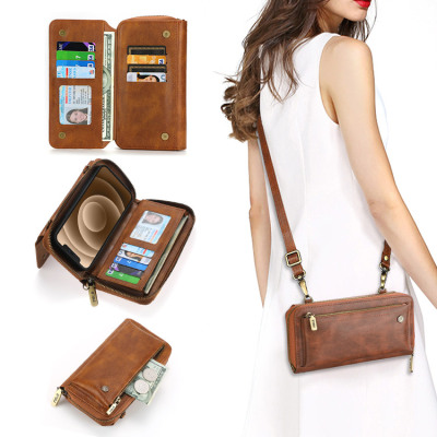 Samsung Galaxy Note10 Case - Detachable Folio Flip Crossbody Wallet Phone Case - Casebus Classic Wallet Phone Case, 13 Card Slots 2 Purse 1 Zipper, Detachable - SOLANA