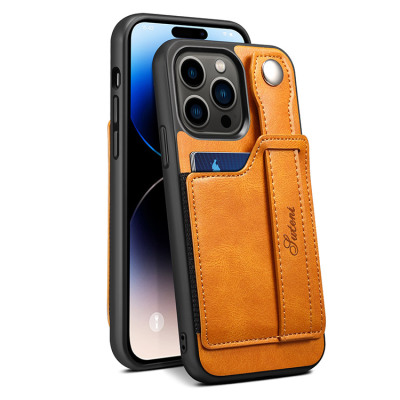 iPhone 12 Case - Wallet Phone Case - Casebus Classic Wallet Phone Case, Slim Wrist Hand Strap, with Card Holder - GERREY