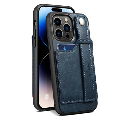 iPhone 13 Case - Wallet Phone Case - Casebus Classic Wallet Phone Case, Slim Wrist Hand Strap, with Card Holder - GERREY