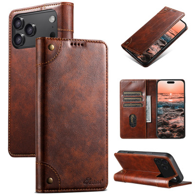 iPhone Air Case - Folio Flip Wallet Phone Case - Casebus Retro Flip Folio Wallet Phone Case, Magnetic Closure, Flip Folio, Card Holder, Kickstand - ANELA