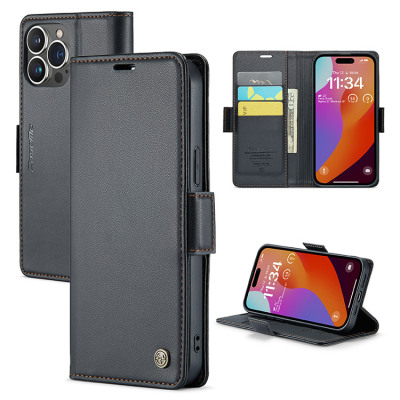 iPhone 14 Pro Max Case - Folio Flip Wallet Phone Case - Casebus Flip Folio Phone Wallet Case, Premium Leather, Magnetic Clasp & RFID Blocking Credit Card Slots, Kickstand Shockproof Cover - HARPER