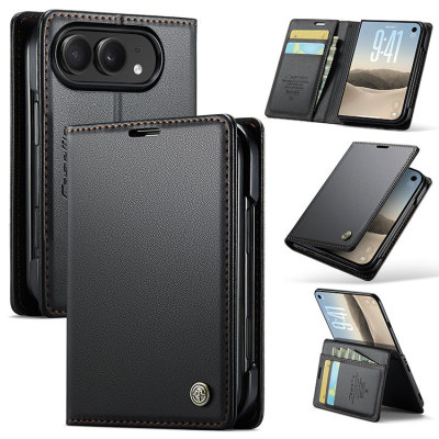iPhone Duo Case - Folio Flip Wallet Phone Case - Casebus Flip Folio Phone Wallet Case, Premium Leather, Magnetic Clasp & RFID Blocking Credit Card Slots, Kickstand Shockproof Cover - HARPER