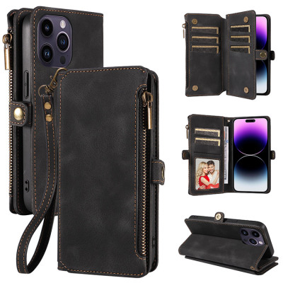 Samsung Galaxy S22 Plus Case - Folio Flip Wallet Phone Case - Casebus Flip Phone Wallet Case, Support Wireless Charging, Wrist Strap & Zipper Pocket Card Holder, Fullbody Protection, Kickstand Cover - DAKSA