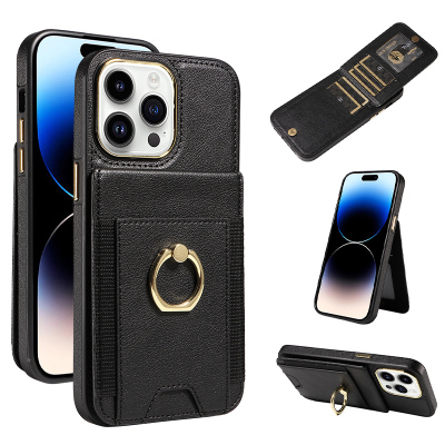 Samsung Galaxy Z Fold 4 Case - Wallet Phone Case - Casebus 360 Rotation Finger Ring Wallet Case, with Magnetic Snap Card Holder, Kickstand Shockproof Cover - ROWAN