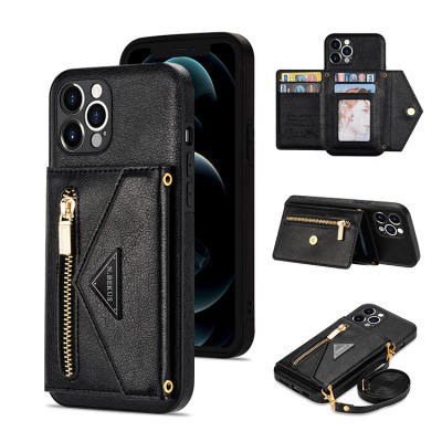 iPhone 14 Pro Case - Crossbody Wallet Phone Case - Casebus Crossbody Wallet Phone Case, Leather, Zipper Purse, with Card Slots & Lanyard Strap - CHARITY