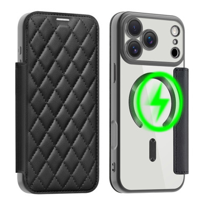 Wallet Folio Flip Phone Case - Casebus Magnetic Flip Phone Case, Support Magsafe, Built in Camera Lens Protector, Shockproof Protective Cover - DREW