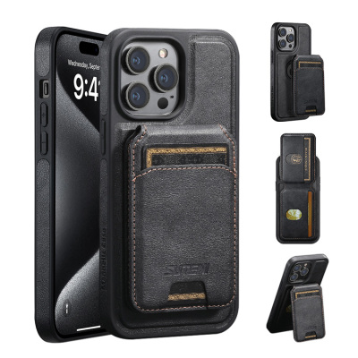 iPhone 16 Pro Case - Wallet Detachable Phone Case - Casebus Detachable Wallet Phone Case, Leather, Support Wireless Charging, Card Slots Pocket Shockproof Protective Cover - ARMONDO