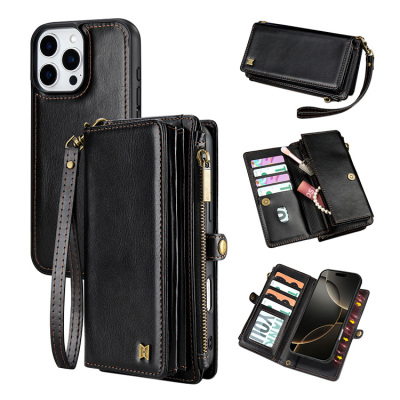 Samsung Galaxy S24 Ultra Case - Wallet Folio Flip Detachable Phone Case - Casebus Detachable Wallet Phone Case, Magnetic Flip Zipper Cover, with Credit Card Holder & Wrist Strap - MONICA