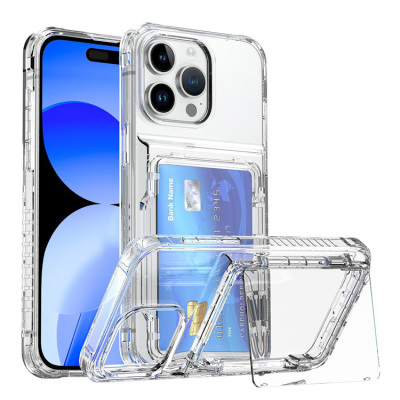 Samsung Galaxy S24 Case - Wallet Heavy Duty Phone Case - Casebus Clear Wallet Phone Case, with Credit Card Holder, Flip Slot, Heavy Duty Shockproof Protective Transparent Hard Back Cover - FINLEY