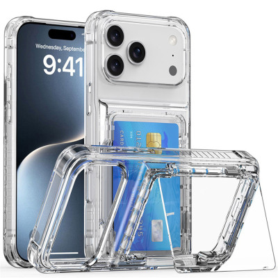 iPhone 17 Pro Max Case - Wallet Heavy Duty Phone Case - Casebus Clear Wallet Phone Case, with Credit Card Holder, Flip Slot, Heavy Duty Shockproof Protective Transparent Hard Back Cover - FINLEY