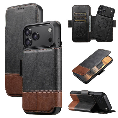 iPhone 15 Pro Max Case - Wallet Folio Flip Detachable Phone Case - Casebus 2 in 1 Detachable Wallet Phone Case, Support Magsafe, Leather Flip Purse, with Card Slots Holder - ETHAN