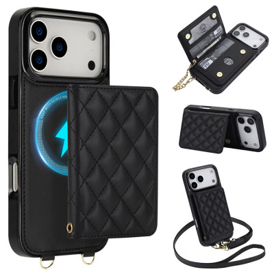 iPhone 16 Plus Case - Wallet Crossbody Detachable Phone Case - Casebus Crossbody Detachable Wallet Phone Case, Support Magsafe, Credit Card Holder, with Wristband - SIERRA