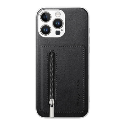 iPhone 16 Plus Case - Wallet Phone Case - Casebus Zipper Wallet Phone Case, PU Leather Kickstand Cover, Credit Card Holder, Double Magnetic Buttons - SIDNEY