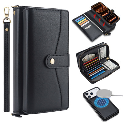 Samsung Galaxy A53 5G Case - Wallet Folio Flip Detachable Phone Case - Casebus Detachable Zipper Wallet Phone Case, Support Magsafe, Magnetic Flip Leather Cover, with Wrist Strap - ALICE