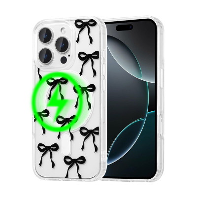 Heavy Duty Phone Case - Casebus Clear Bow Phone Case, Compatible with Magsafe, Aesthetic Bowknot Transparent Shockproof Protective Cover - SOFIA