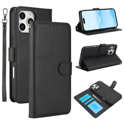 Wallet Folio Flip Detachable Phone Case - Casebus Detachable Wallet Phone Case, Magnetic Flip Kickstand, Premium Leather, with Wrist Strap, Shockproof Protective Cover - COURTNEY