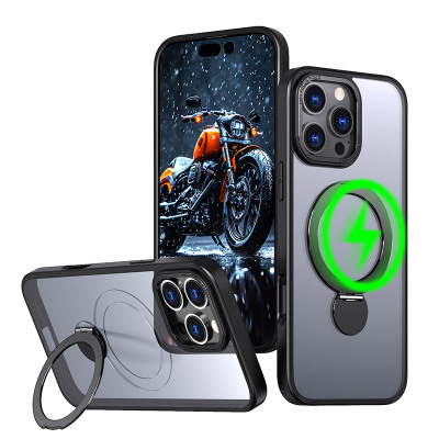 Heavy Duty Phone Case - Casebus Heavy Duty Magnetic Phone Case, Support Magsafe, with 360° Rotating Ring Kickstand, Military Grade Drop Protection - DALE