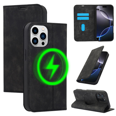 Wallet Folio Flip Phone Case - Casebus Flip Wallet Phone Case, Magnetic Closure, Support Magsafe, with Credit Card Slots - TOBIN