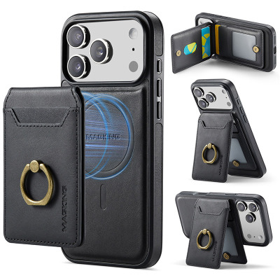 Wallet Detachable Phone Case - Casebus Detachable Magnetic Wallet Phone Case, Support Magsafe, with Card Slot & 360° Rotating Ring Kickstand - HARLOW