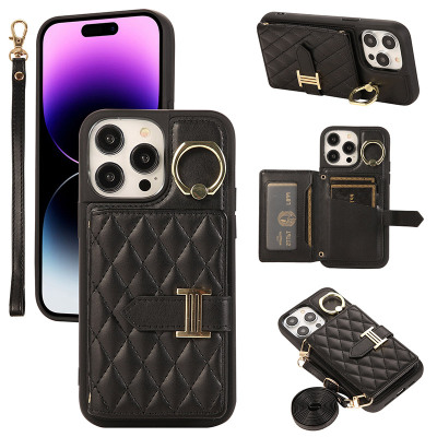 Samsung Galaxy A13 5G Case - Wallet Crossbody Phone Case - Casebus Crossbody Wallet Phone Case, 360° Rotating Ring Kickstand, with Credit Card Slots & Wrist Band - BELLA