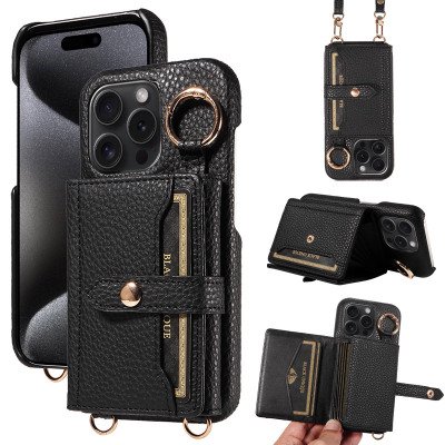Wallet Crossbody Phone Case - Casebus Luxury Business Wallet Phone Case, Premium Leather, with Card Slot Holder & Shoulder Straps, Shockproof Protective Cover - AUDREY