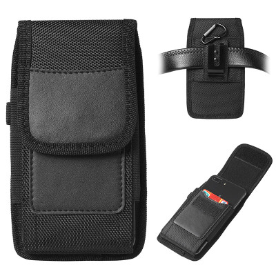 Wallet Phone Case - Casebus Classic Nylon Phone Purse, Velcro Closure, Built in Pen Holder, with Belt Clip & Card Slot - HERBERT