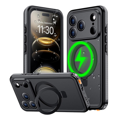 Waterproof Heavy Duty Full Body Protection Phone Case - Casebus IP68 Waterproof Phone Case, Support Magsafe, Built in Invisible Stand, 360° Full Body Protection - MARION