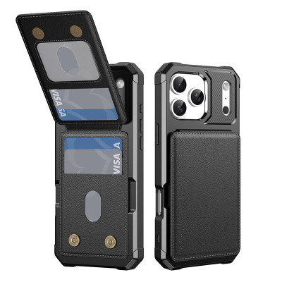 iPhone 13 Pro Case - Wallet Phone Case - Casebus Heavy Duty Wallet Phone Case, Magnetic Closure, Flip Card Slots, TPU Bumper Protective Cover - LESLIE