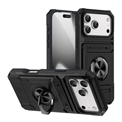iPhone 13 Pro Case - Wallet Heavy Duty Phone Case - Casebus Dual Layer Wallet Phone Case, with Card Holder & 360° Magnetic Ring Stand, Heavy Duty Shockproof Protective Cover - EGBERT